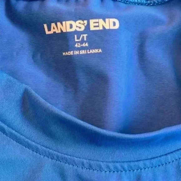 Set of 2 Lands’ End Men’s Long Sleeve Athletic Shirts Size Large Tall Blue Navy - Picture 14 of 15